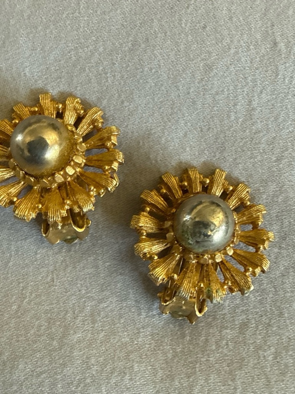 Gold-Tone Floral Clip-On Earrings - Classic Women's Jewelry